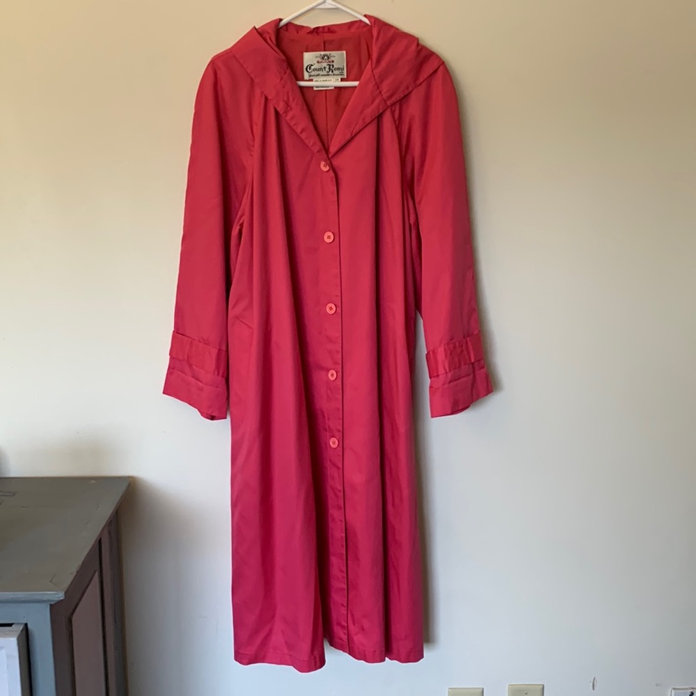 Vintage Count Romi Pink All Weather Trench Coat Size 10